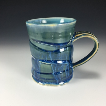 Large Drippy Blue Mug