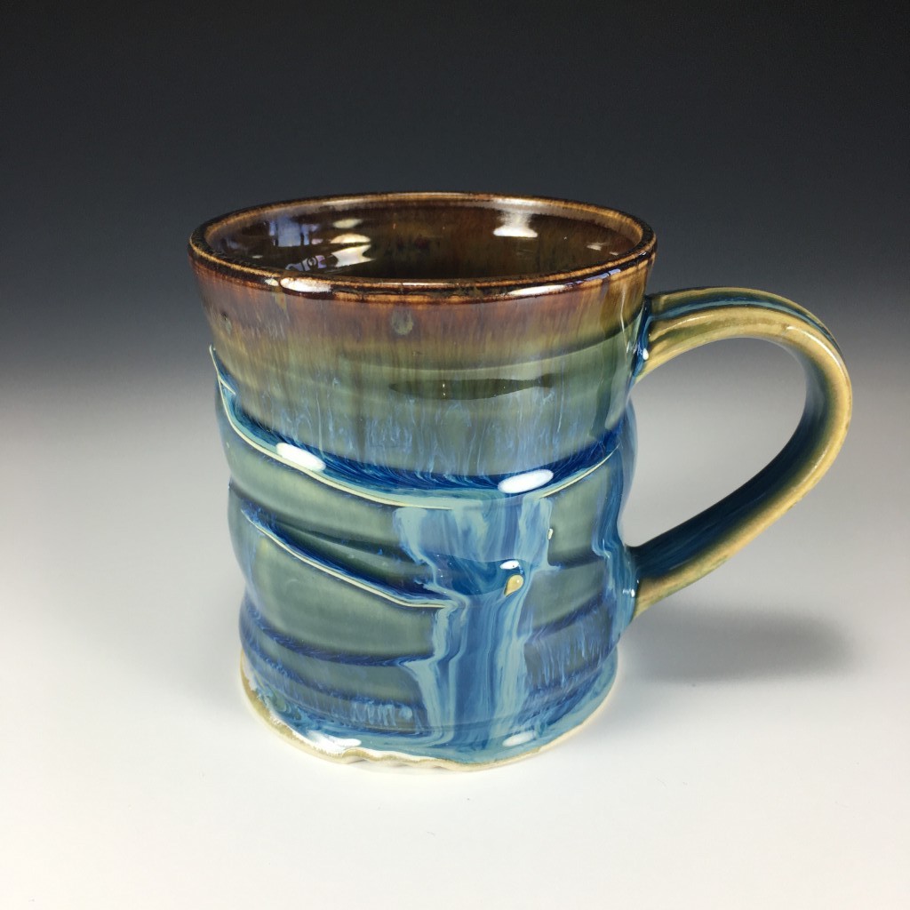 Drippy Blue and Brown mug